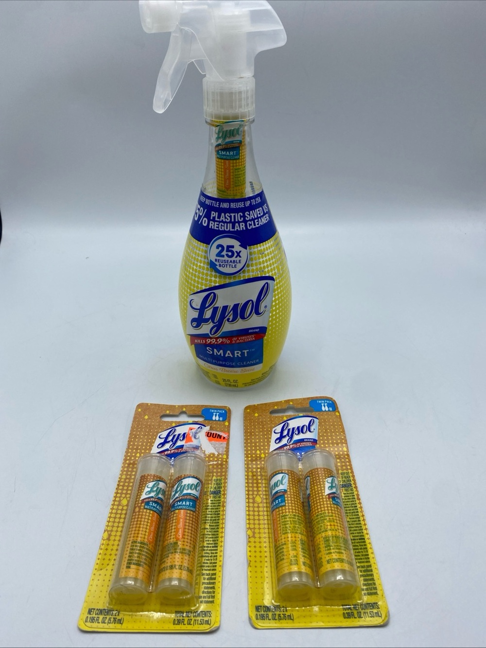 Lysol Smart Multi-Purpose Cleaner Spray Bottle 4 Citrus Breeze Insert Starter
